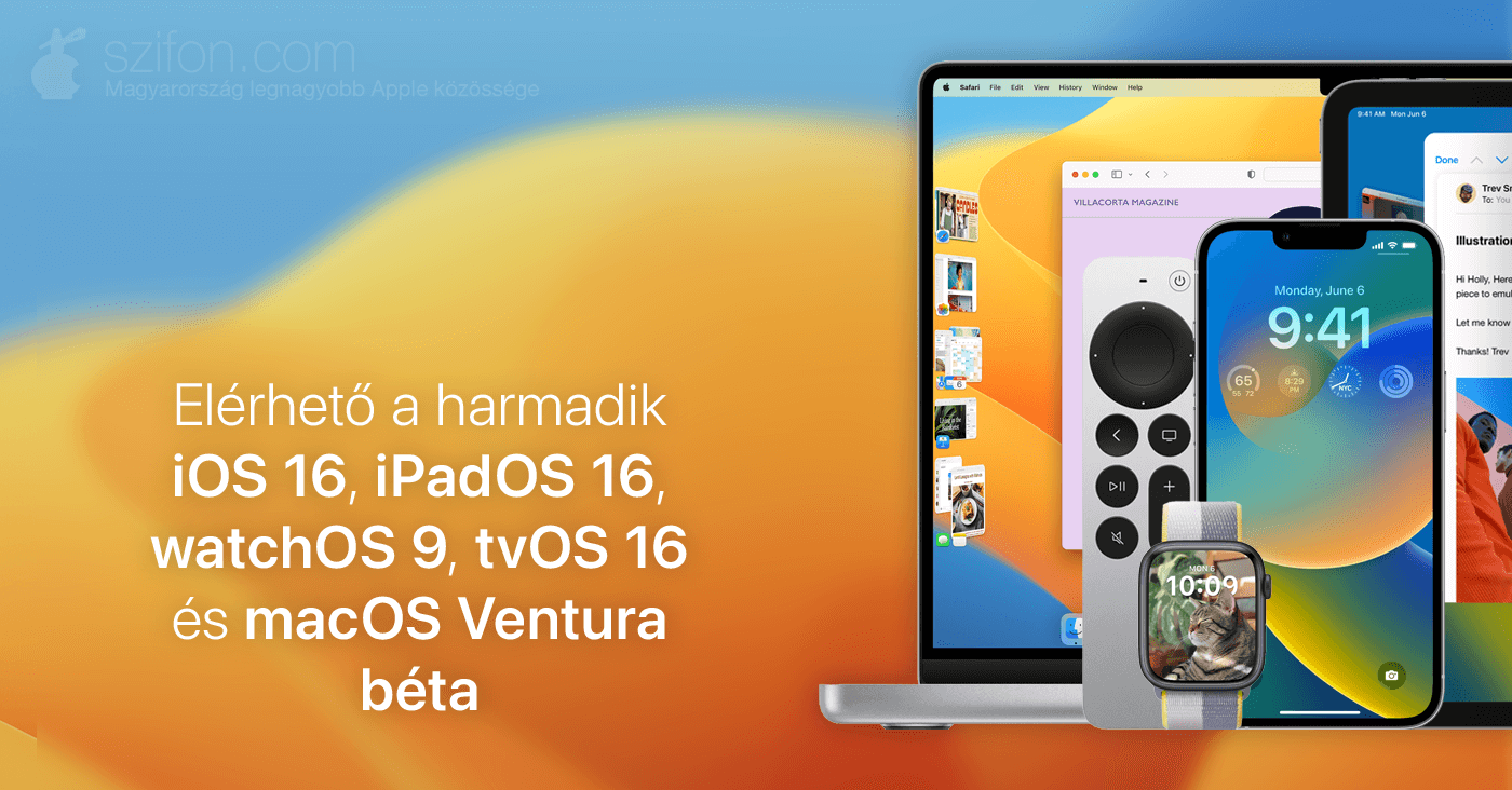 Elérhető a harmadik iOS 16.2, iPadOS 16.2, watchOS 9.2, tvOS 16.2 és macOS Ventura 13.1 béta